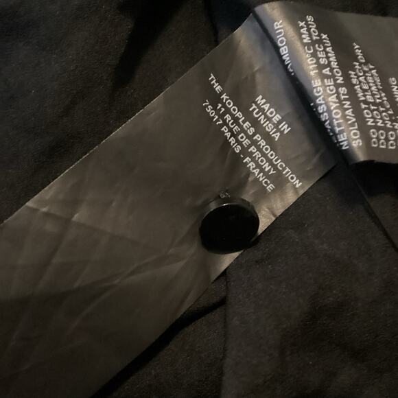 The Kooples Shooting Stars Pleated Ruffle Mini Dress Black White Chiffon 3 L - Picture 10 of 11